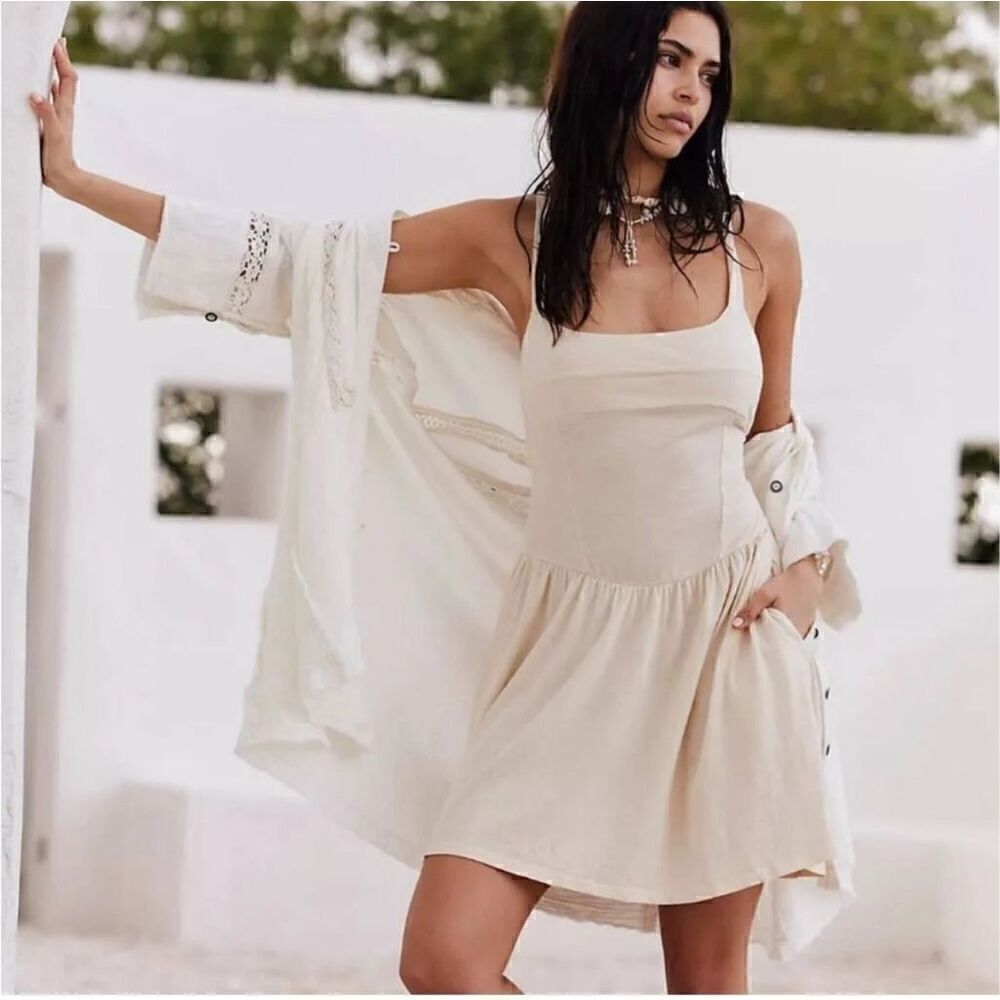Free people beach castella mini dress xs new